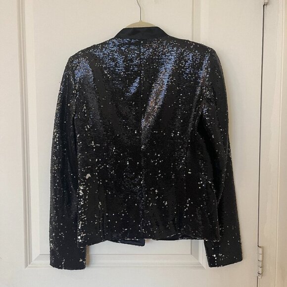 Maje Sequin Black Blazer Sz 38 - Picture 2 of 7